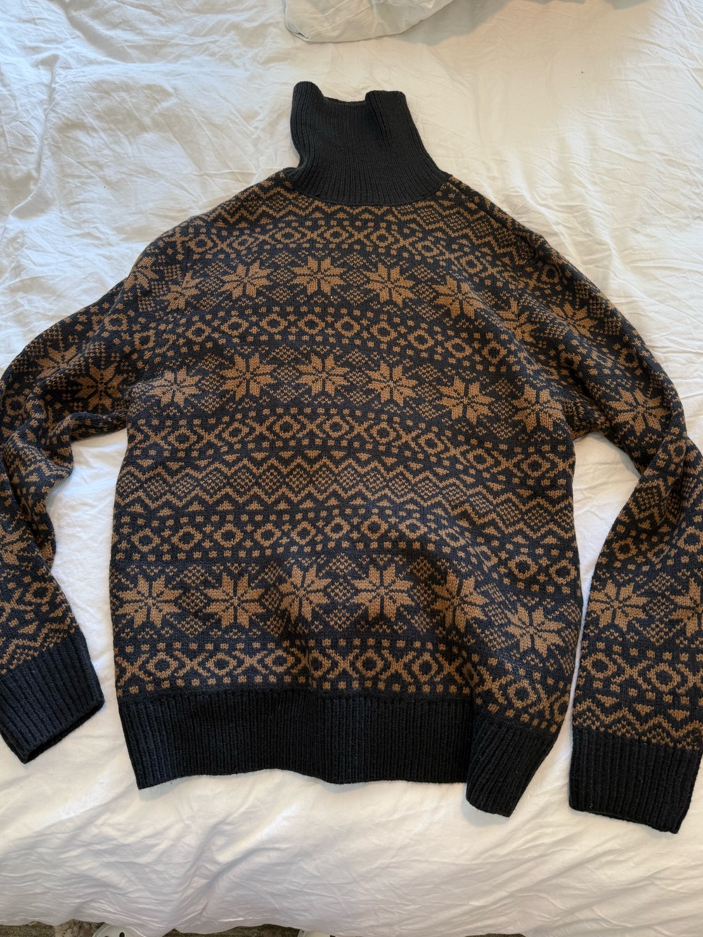 H&M Black and Brown Nordic Turtleneck Sweater
